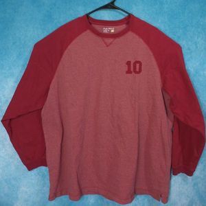 High Sierra Sueded Tee Raglan Number 10 T-Shirt, Cotton, Red, Size XL